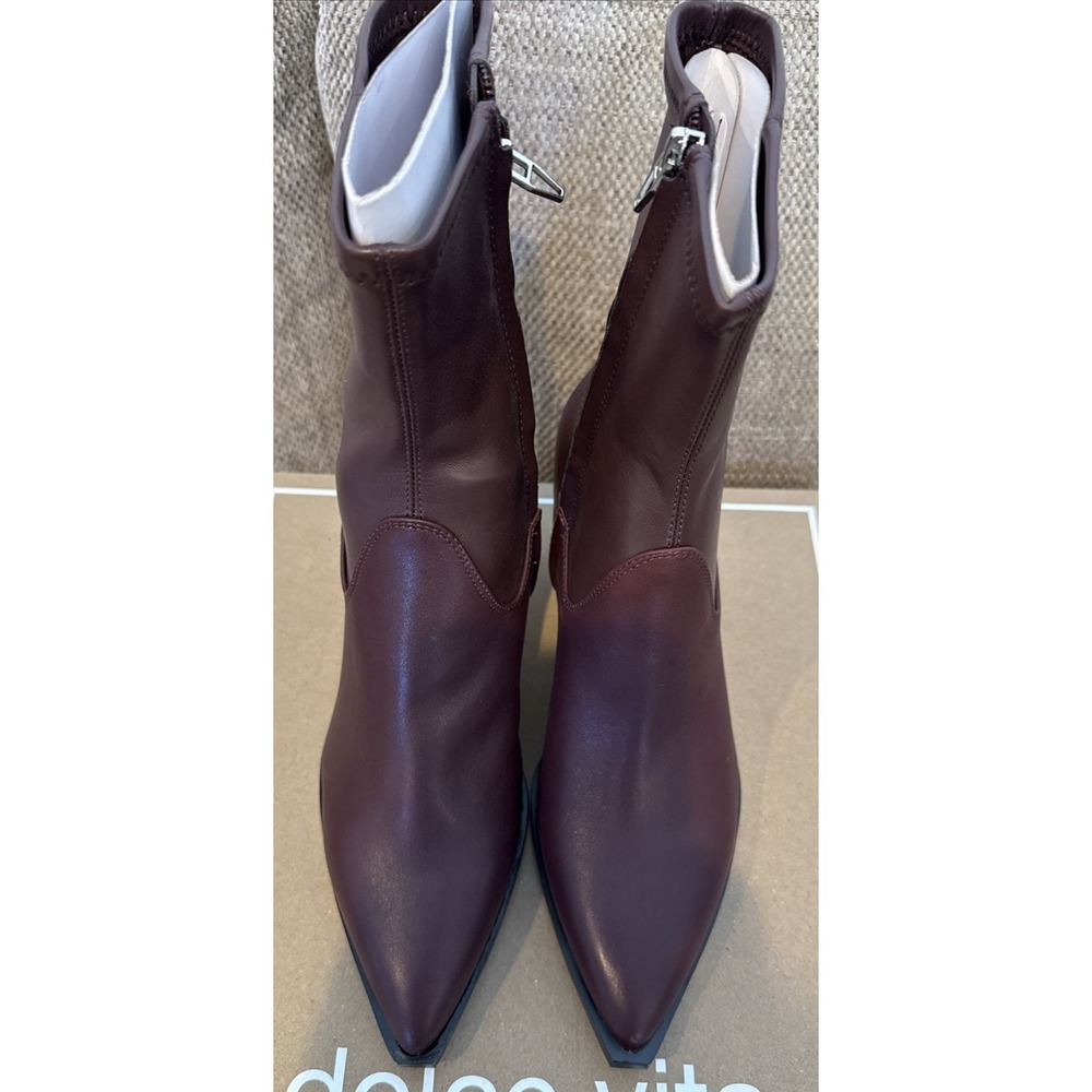 Dolce Vita Arya Boots Women 9.5 Wine Brand New Leather Pointed Toe Skinny Heel
